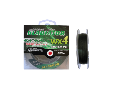 Шнур GLADIATOR (4-х жильний зелений) 135м 0.12мм