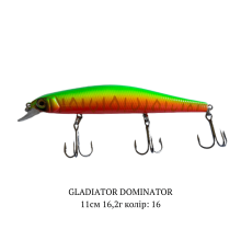Воблер GLADIATOR "DOMINATOR" 0,8-1,2м 16,2г 11см Колір 16
