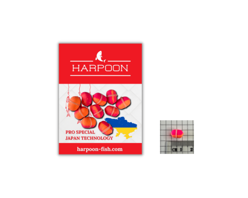 МІНІ-Бойл з резинкою HARPOON Pop UP 9*8мм 10шт Мед/Мотиль
