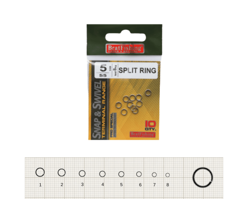 Кільця заводні BratFishing SPLIT RING  №8    (10шт в уп)