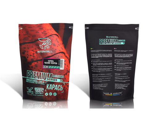 Прикормка INTERKRILL PREMIUM 1кг  Карась-Часник-Чебрець
