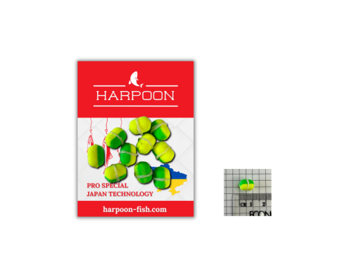 МІНІ-Бойл з резинкою HARPOON Pop UP 9*8мм 10шт Горох/Журавлина