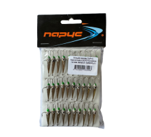 Блешня зимова ПАРУС Каракатиця-4 ЗОЛОТО(зелена голова) 2,4г L-2,5см (30шт)4-х крючкова