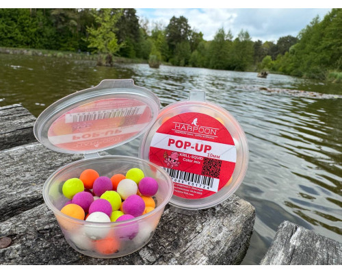 Бойл HARPOON Pop UP 10мм  COLOR MIX FLUOR KRILL-SQUID