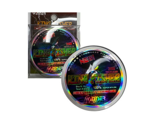 Волосінь KING FISHER біла 30м 0.16мм    (10шт в уп)