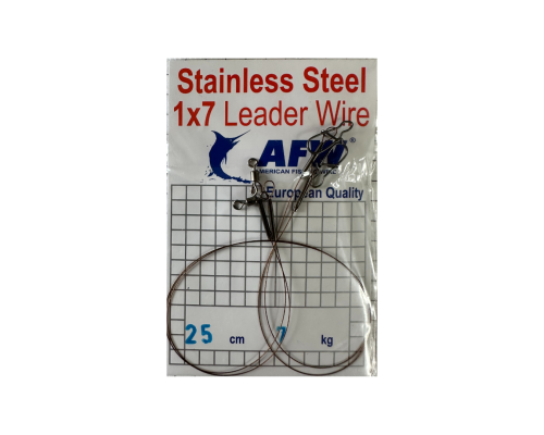 Поводок AFW Stainless ОРИГІНАЛ 1*7 25см 7кг (2шт/пачка)