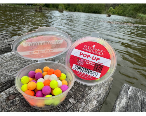 Бойл HARPOON Pop UP 8мм COLOR MIX FLUOR KRILL-SQUID