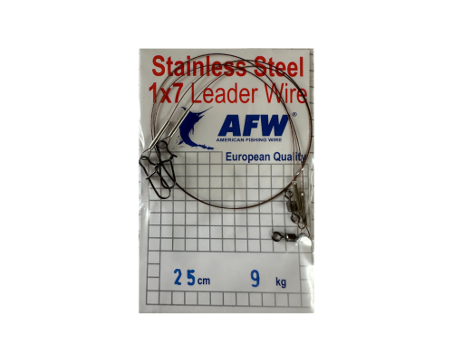 Поводок AFW Stainless ОРИГІНАЛ 1*7 25см 9кг (2шт/пачка)