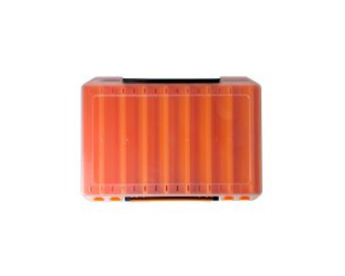 Коробка помаранчева з прозорою кришкою розмір 27*19*4см