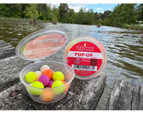Бойл HARPOON Pop UP 12мм  COLOR MIX FLUOR KRILL-SQUID