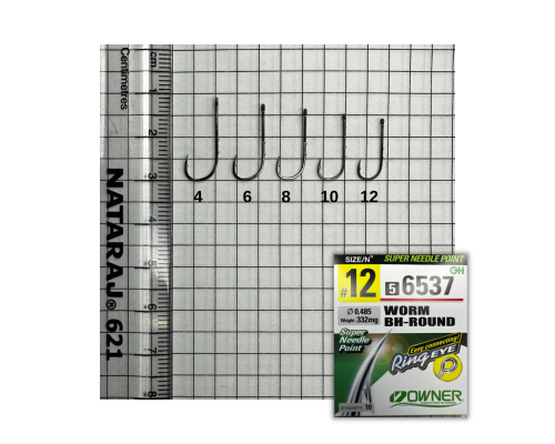 Гачки OWNER WORM BH-ROUND  56537  9шт  № 4  (5 шт в упаковці)
