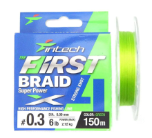 Шнур Intech First Braid X4 Green 150m(2.5/34lb/15kg)0.26
