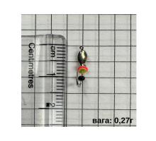 Мормишка вольфрамова  STREAM 4525 Німфа вушко з паєтками і бісером 2,5мм 0,27гр срібло(ціна за 1 шт)