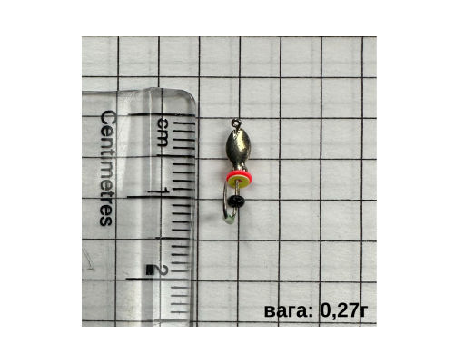 Мормишка вольфрамова  STREAM 4525 Німфа вушко з паєтками і бісером 2,5мм 0,27гр срібло(ціна за 1 шт)