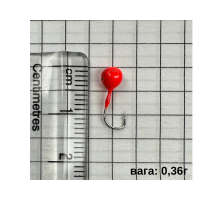 Мормишка свинцева PS - 4  0,36г L-4мм 10шт ЧЕРВОНА (ціна за упаковку)