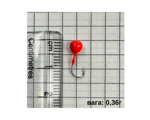 Мормишка свинцева PS - 4  0,36г L-4мм 10шт ЧЕРВОНА (ціна за упаковку)