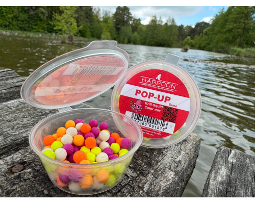 Бойл HARPOON Pop UP 6мм COLOR MIX FLUOR KRILL-SQUID