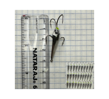 Блешня зимоваYAGAN "Дельфін-Каракатиця 1" 4г L-3см СРІБЛО(зелена голова) 30шт 4-х крючкова