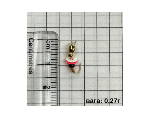 Мормишка вольфрамова  STREAM 4525 Німфа вушко з паєтками і бісером 2,5мм 0,27гр золото(ціна за 1 шт)