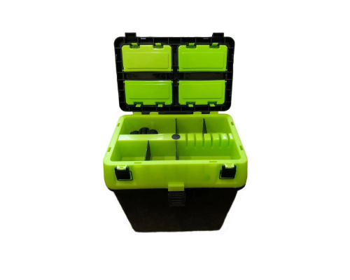 Ящик зимовий чорний з зеленою кришкою