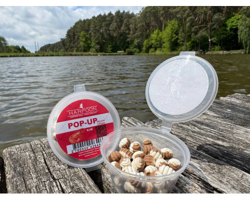 Бойл HARPOON Pop UP 10*6мм МУШЛЯ біло-коричнева KRILL