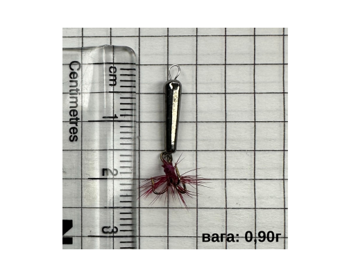 Мормишка вольфрам STREAM T5430 BN-TF Чортик з мухою  0,90г L-1,3см трійник  нікель  (ціна за 1 шт)